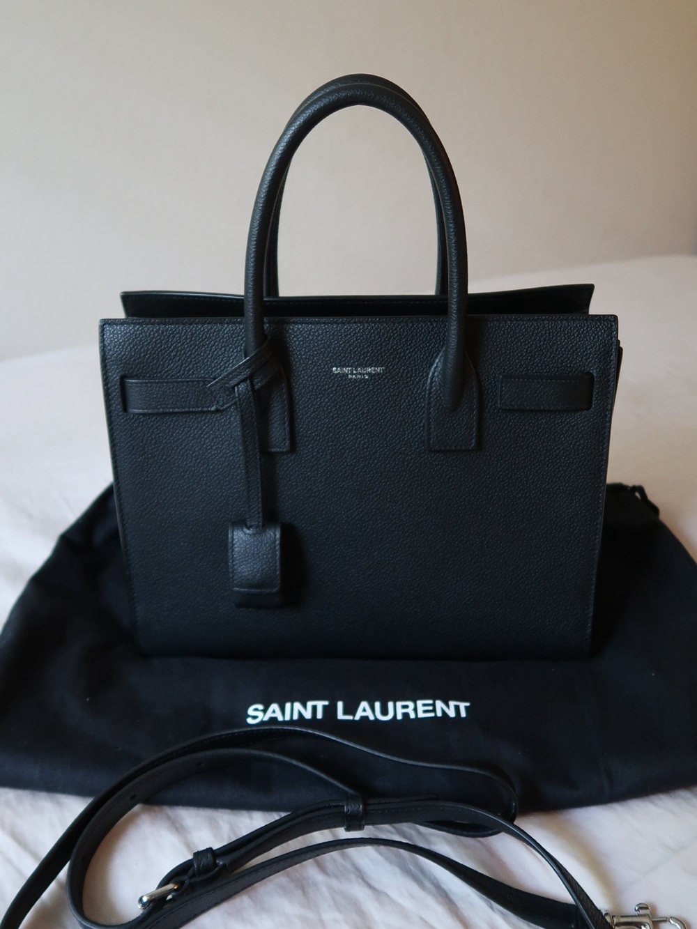 Saint Laurent Baby Sac de Jour Tote Bag - Black Grained Leather